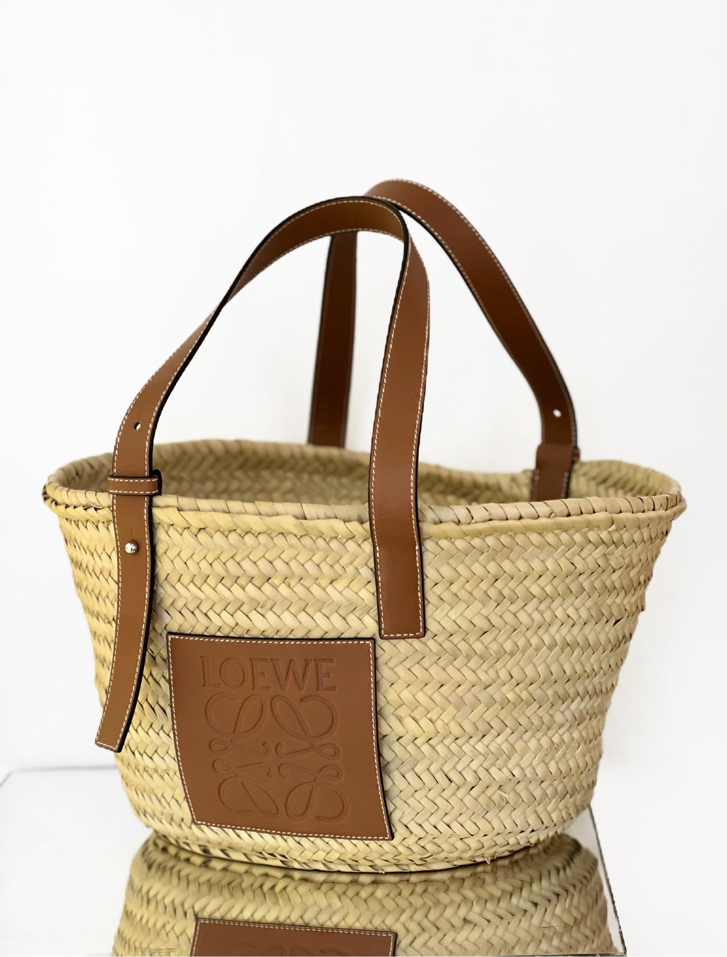 LOEWE - Basket - Wicker and Leather - Beige - (small)