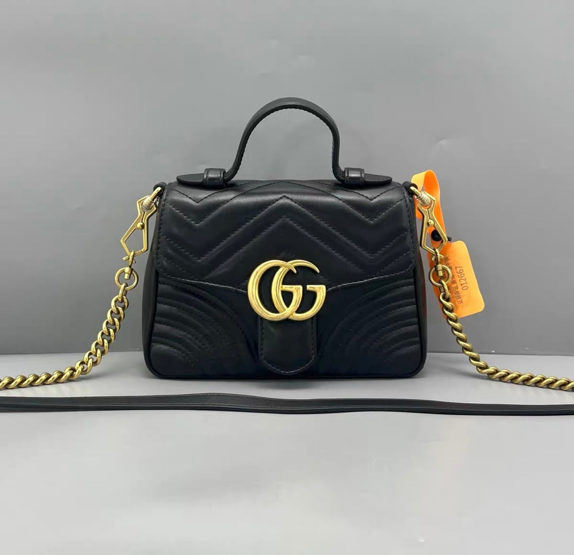 Gucci - GG Marmont Matelassé Mini Top Handle Bag - Leather - Black - (mini)