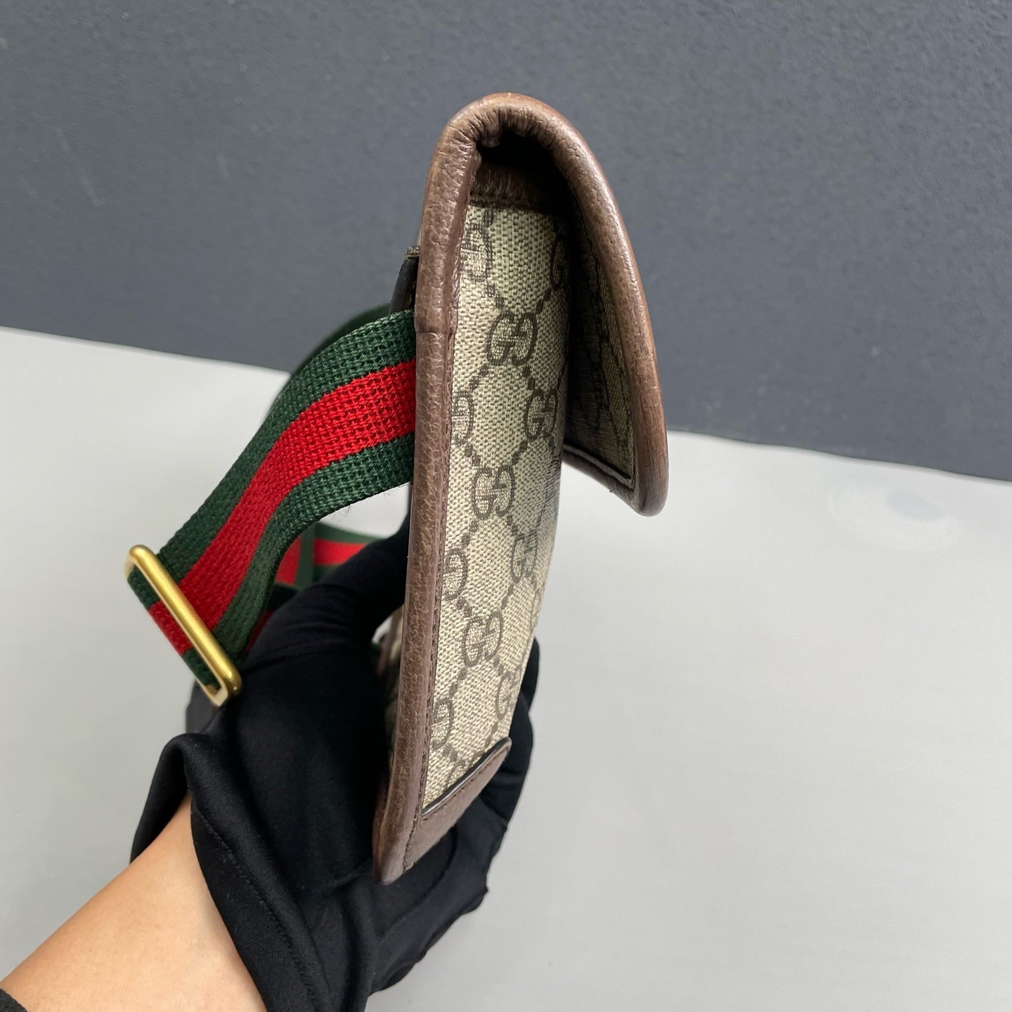 Gucci - Ophidia GG Supreme Tiger Head Belt Bag - GG Supreme coated canvas with leather trim and Web strap - Beige - (medium)