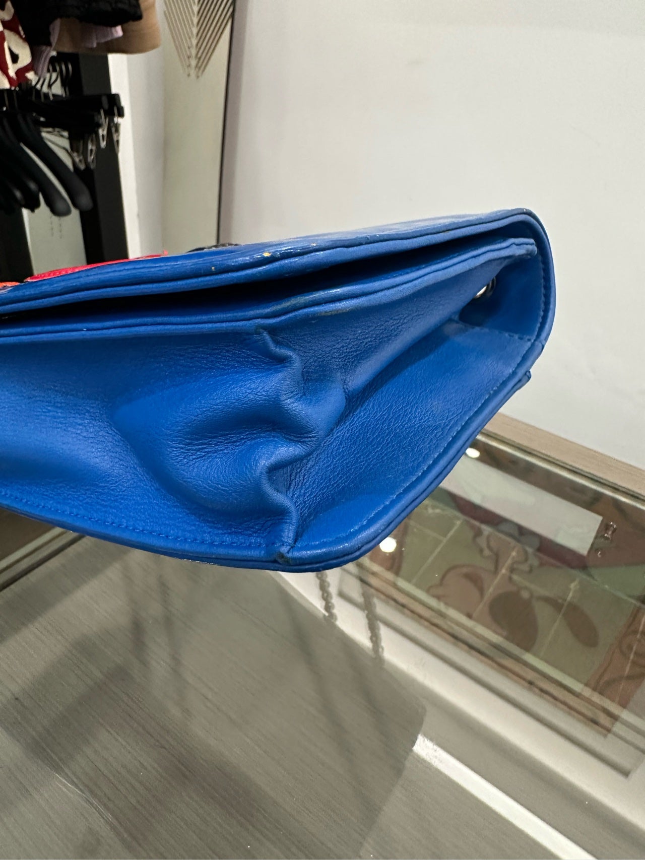 Chanel - WOC (Wallet on Chain) with Colorful Jumbo CC Logo - Patent leather - Blue - (small)