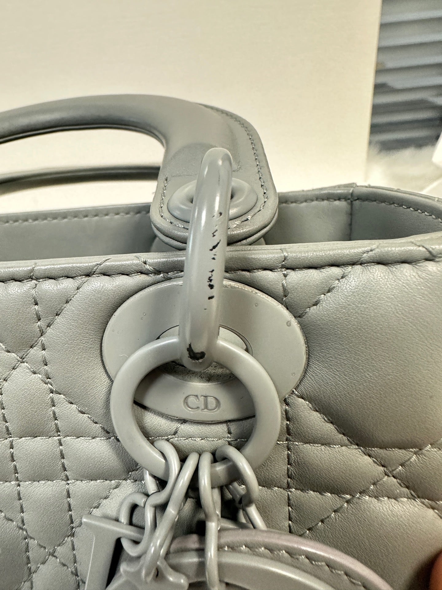 Dior - Lady Dior - Leather - Grey - (Small)