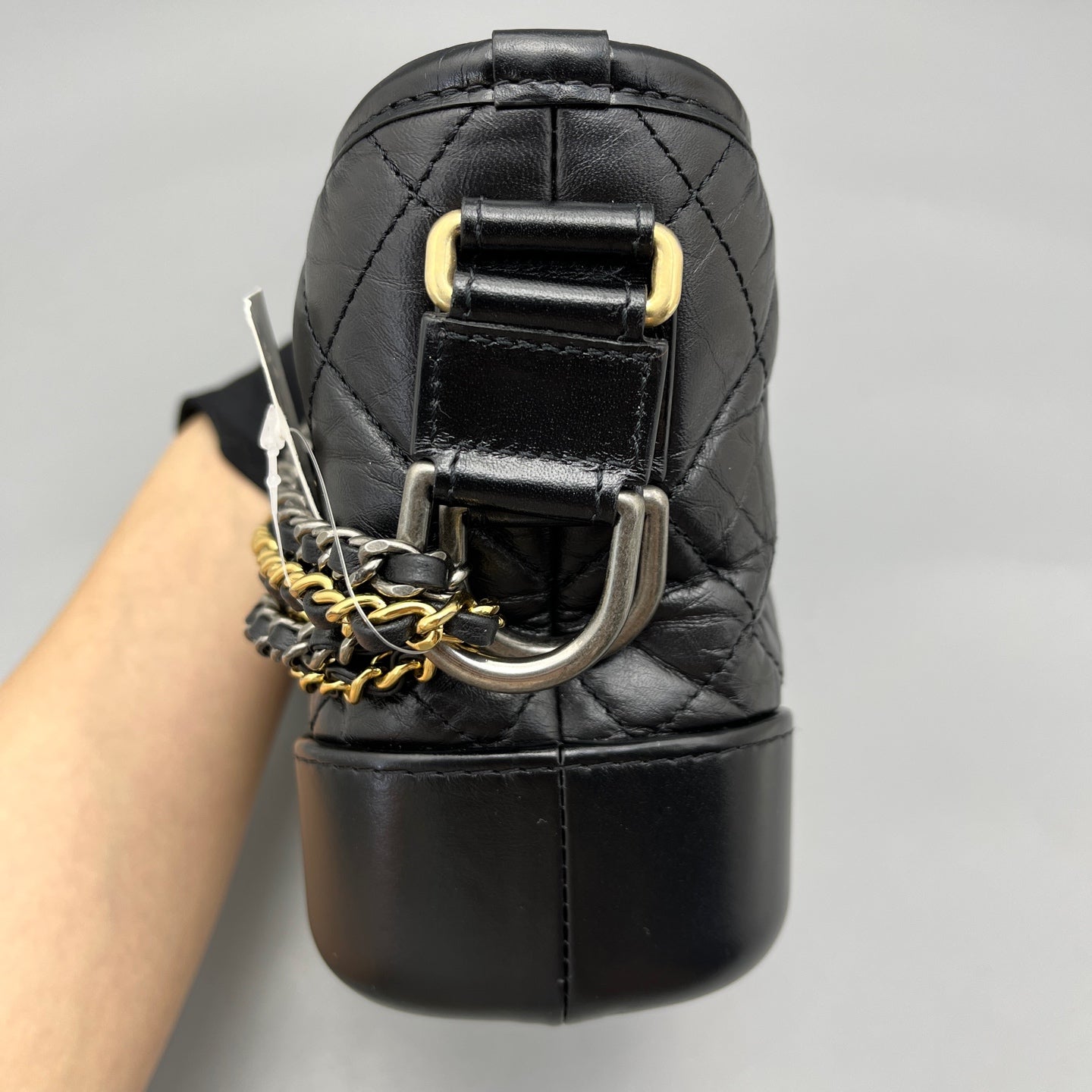 Chanel - Gabrielle Hobo Bag - Aged calfskin leather and smooth calfskin leather - Black - (Small)