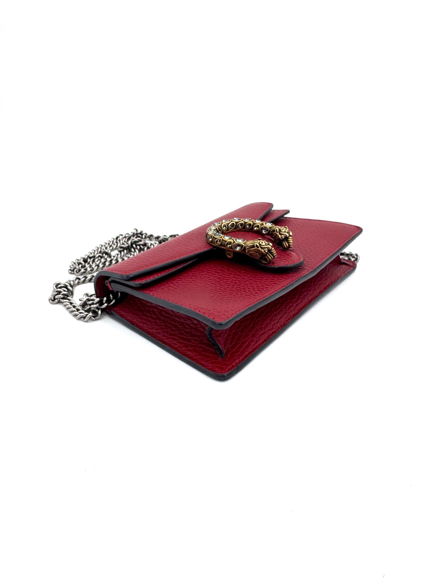 Gucci - Dionysus Super Mini Chain Bag - Leather - Red - (mini)