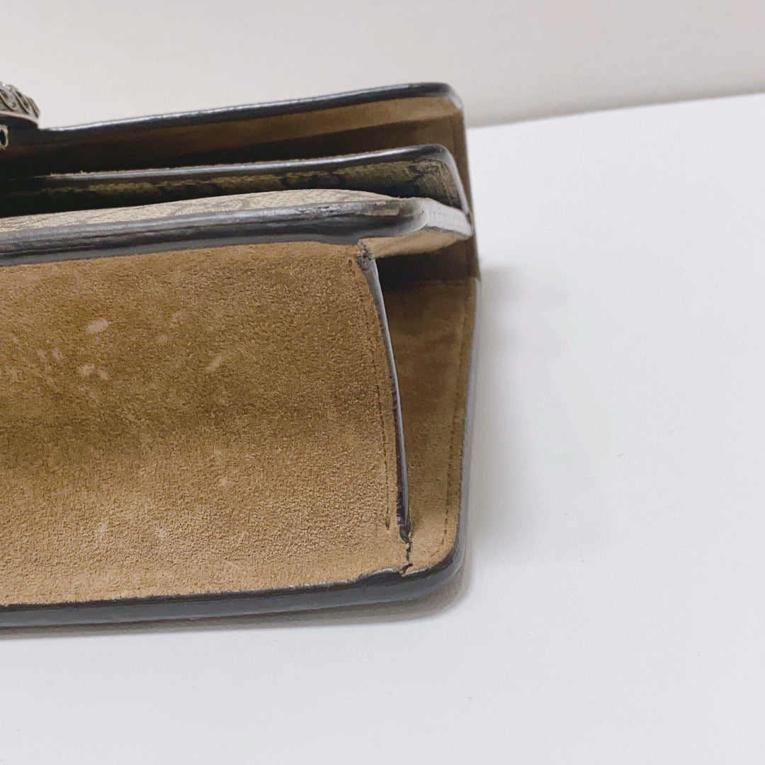 Gucci - Dionysus Small Shoulder Bag - GG Supreme coated canvas and suede - Beige and Camel - (Small)