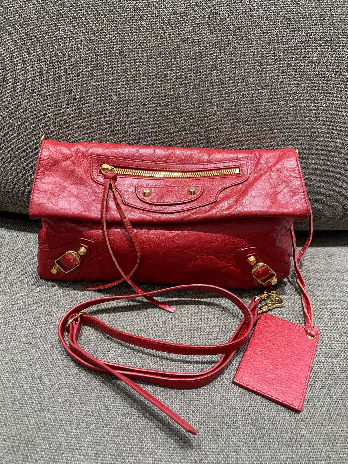 Balenciaga - Motorcycle Envelope Bag - Leather - Red - (small)