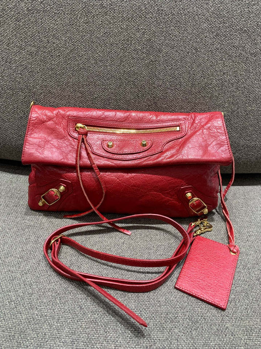 Balenciaga - Motorcycle Envelope Bag - Leather - Red - (small)