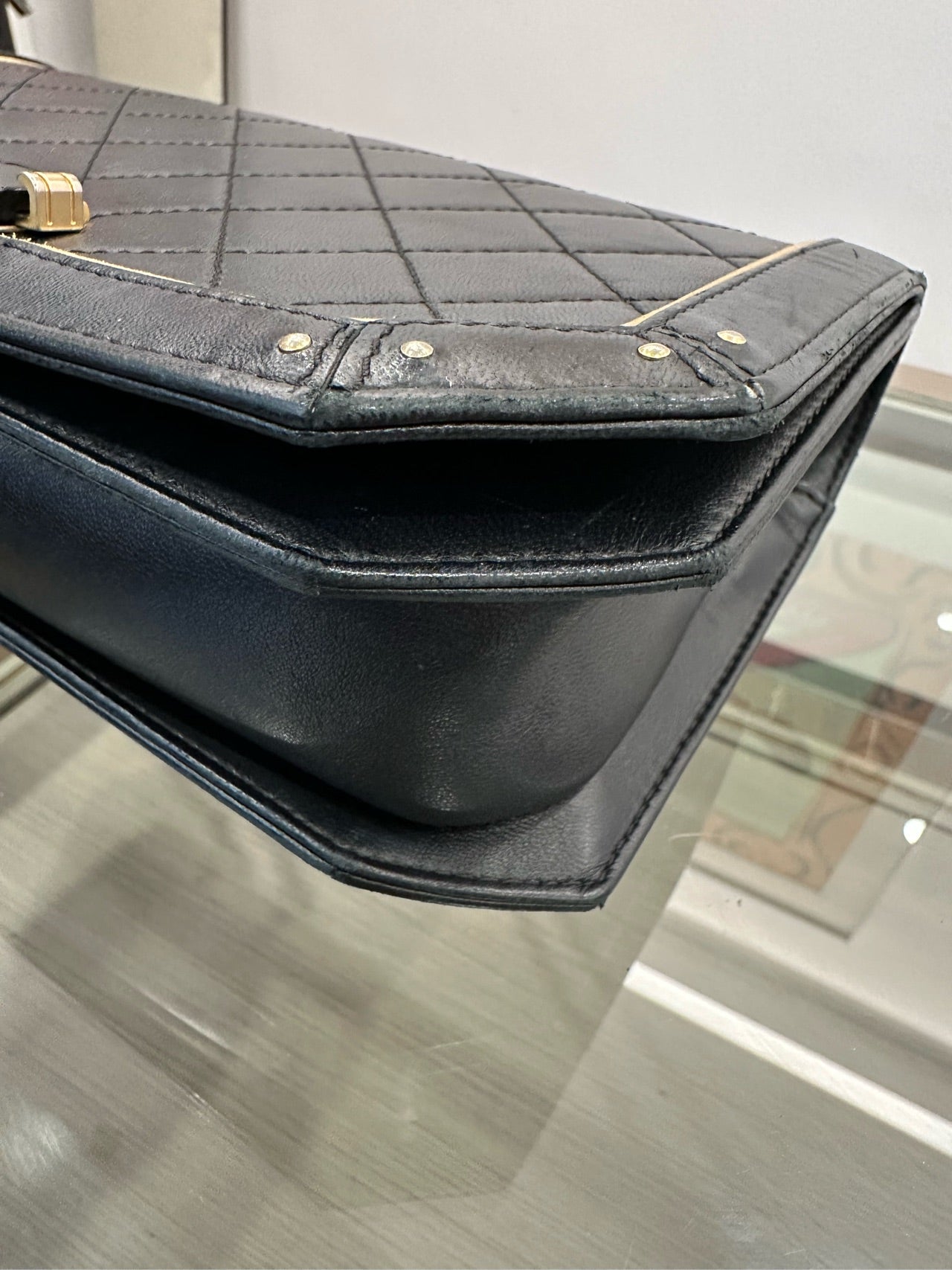 Chanel - Palace Enamel Clasp Flap Bag - Leather - Black - (mini)