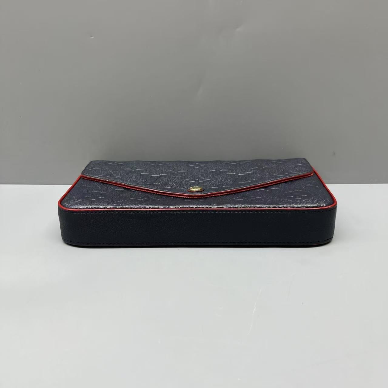 Louis Vuitton - Pochette Félicie - Monogram Empreinte leather - Navy with Red trim - (mini)