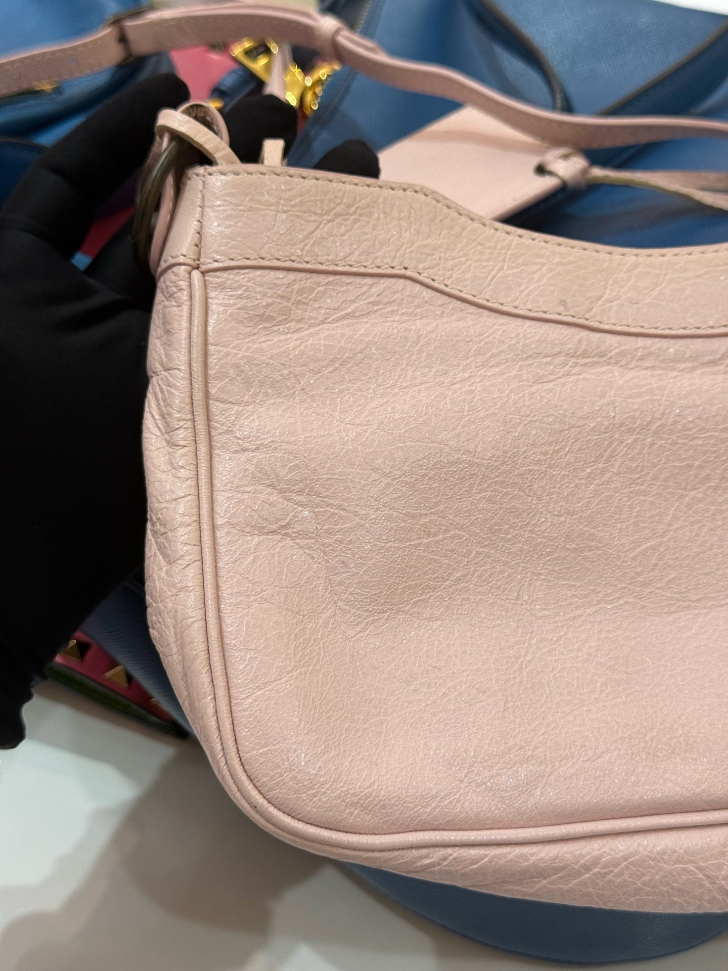 Balenciaga - First - Waxed leather - Pink - (small)