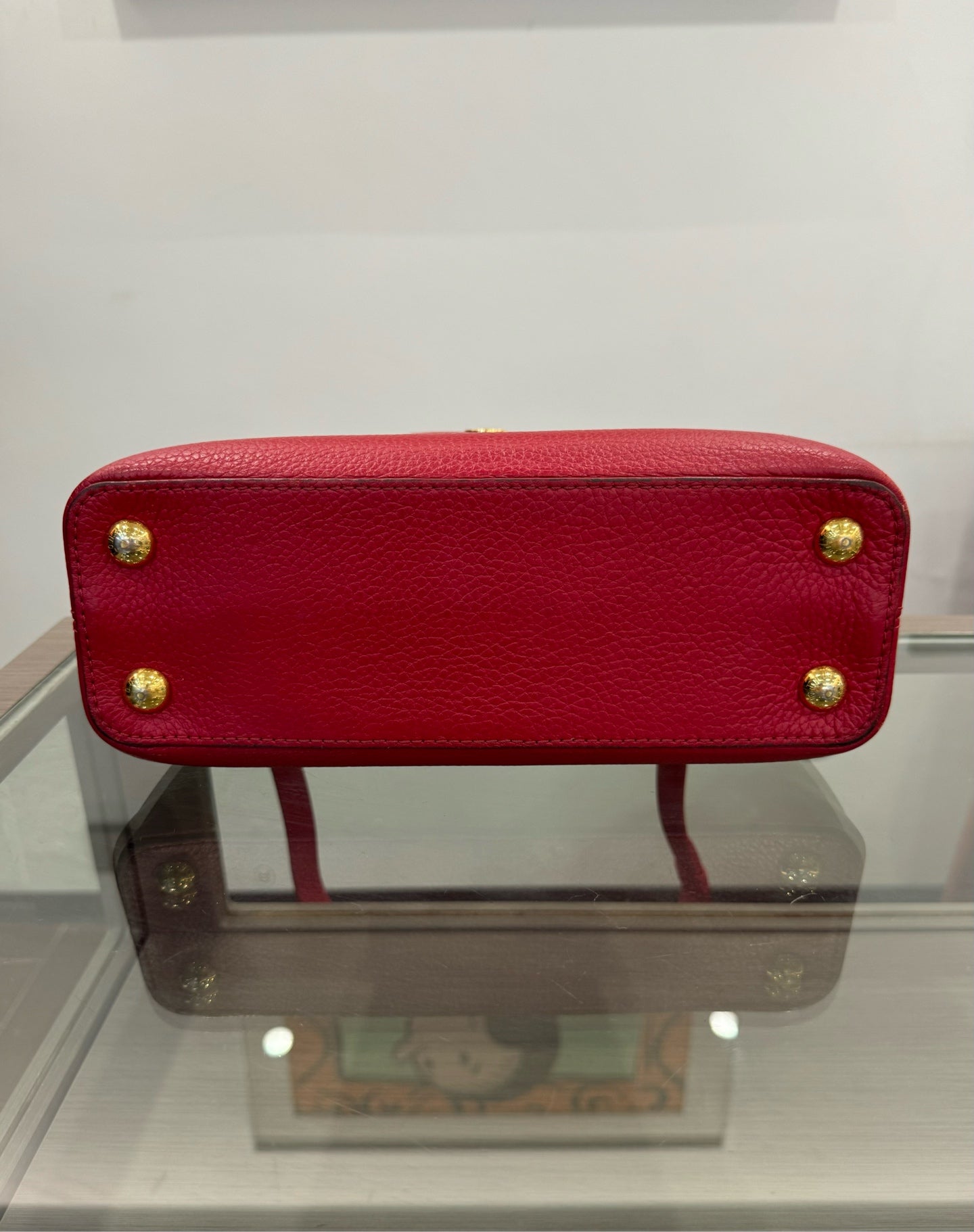 Louis Vuitton - Capucines BB - Taurillon leather with exotic lizard skin handle - Red with gold-tone hardware - (Small)