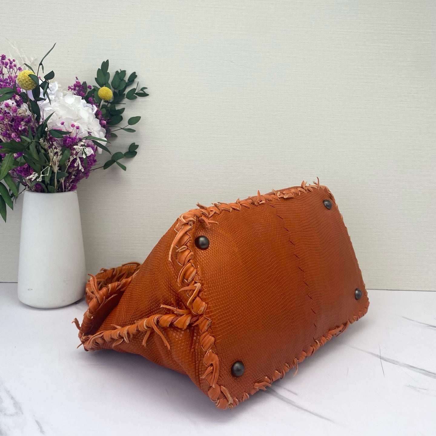Bottega Veneta - Tina - Lizard skin - Orange - (Medium)