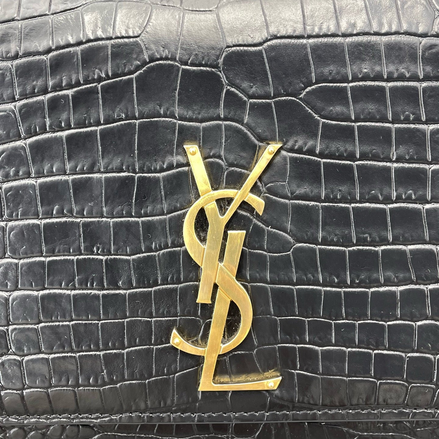 Saint Laurent - Kate - Crocodile-embossed leather - Black - (Medium)