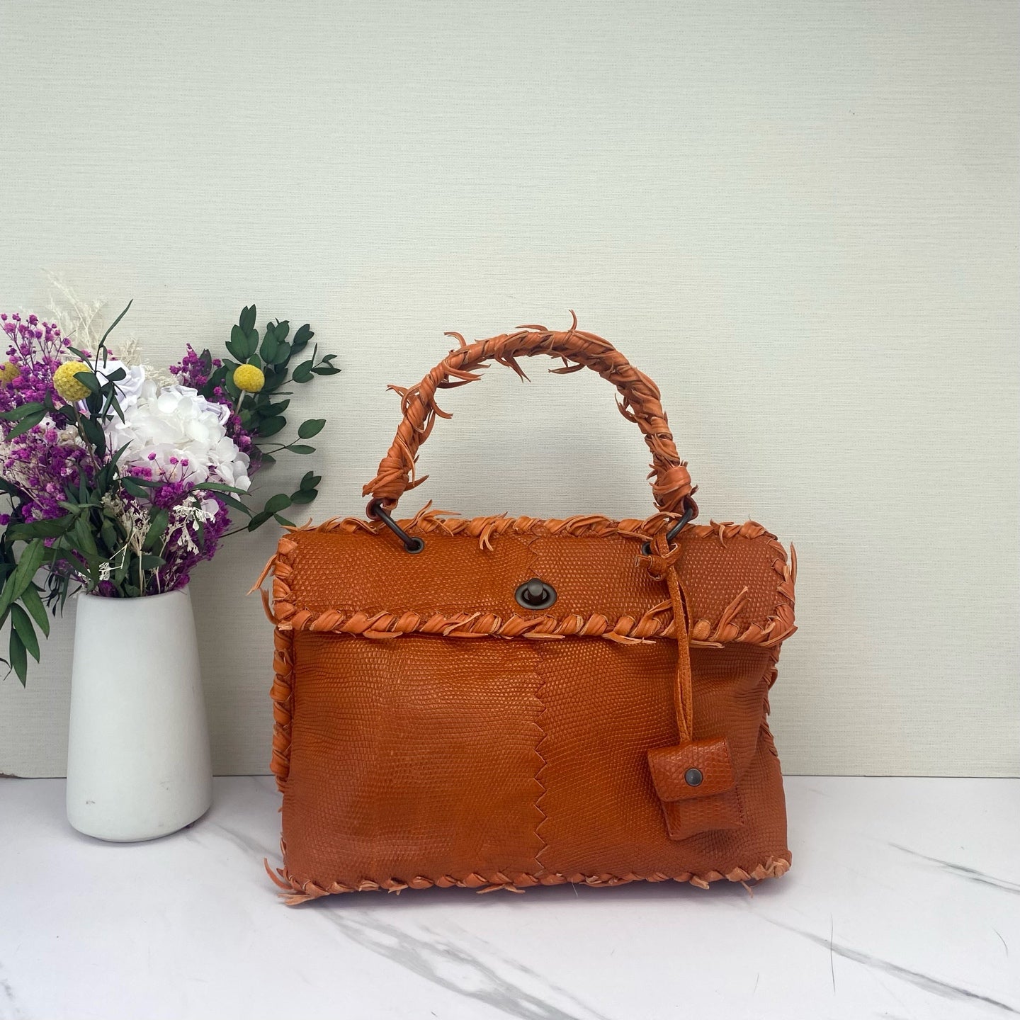 Bottega Veneta - Tina - Lizard skin - Orange - (Medium)