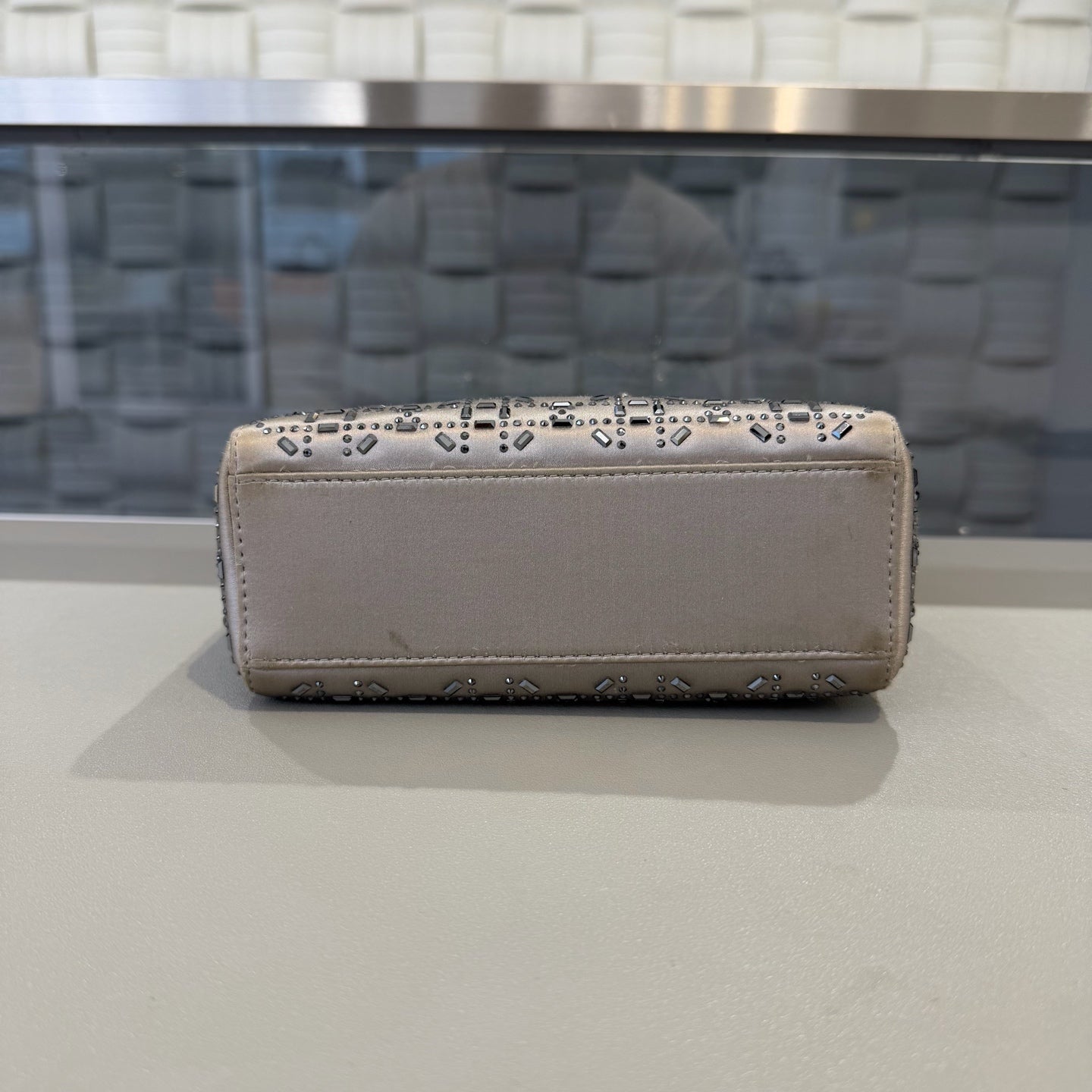 Dior - Lady Dior (Rhinestone Embellished Satin) - Satin with rhinestones - Grey - (mini)