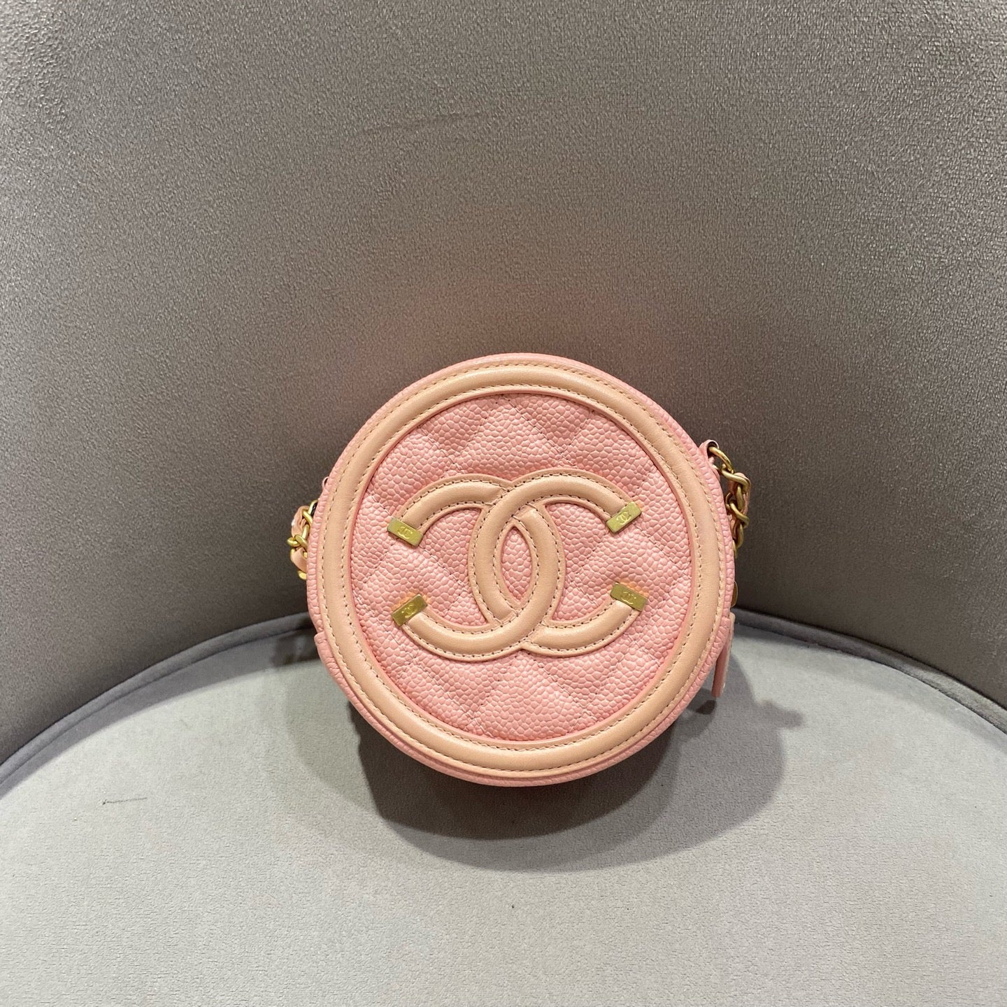 Chanel - Round Mini Bag - Caviar leather - Pink - (mini)