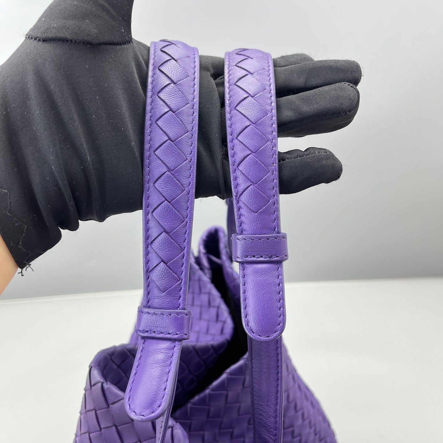 Bottega Veneta - Intrecciato Double Bridge Tote - Leather - Purple - (Large)