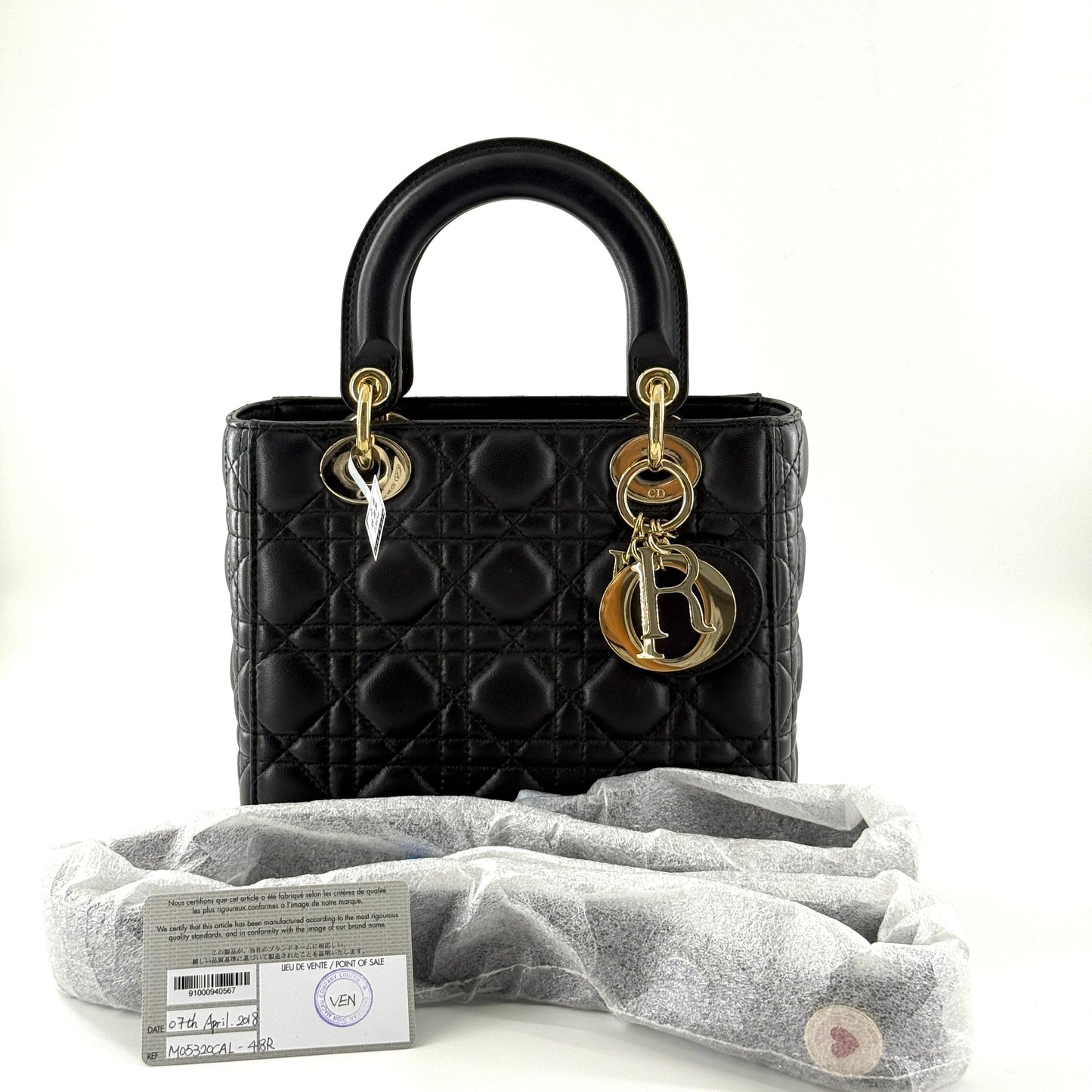 Dior - Lady Dior - Lambskin leather - Black - (small)