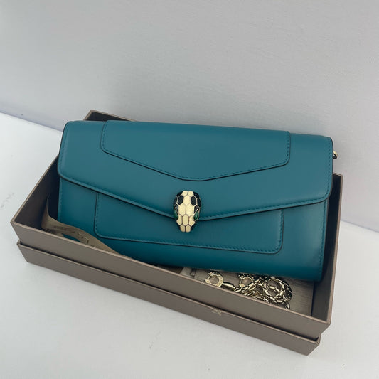 Bvlgari - Serpenti Forever Long Wallet - Leather - Blue - (medium)