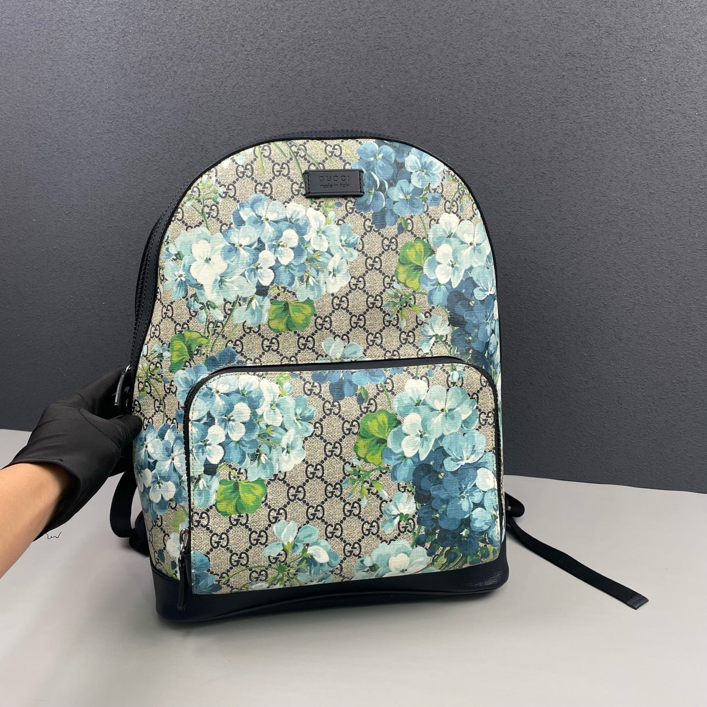 Gucci - Geranium Floral GG Supreme Backpack - GG Supreme canvas with leather trim - Multicolour - (Medium)