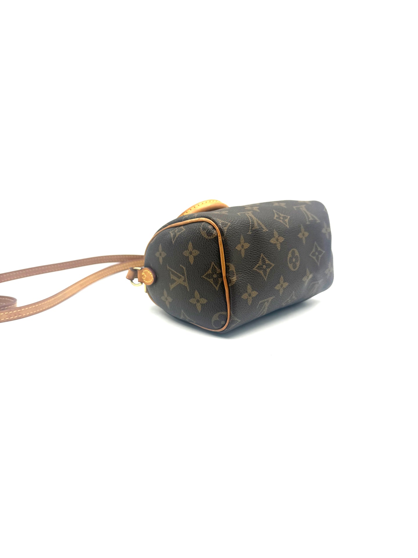 Louis Vuitton - Nano Speedy - Monogram coated canvas with natural cowhide leather trim - Brown - (Mini)