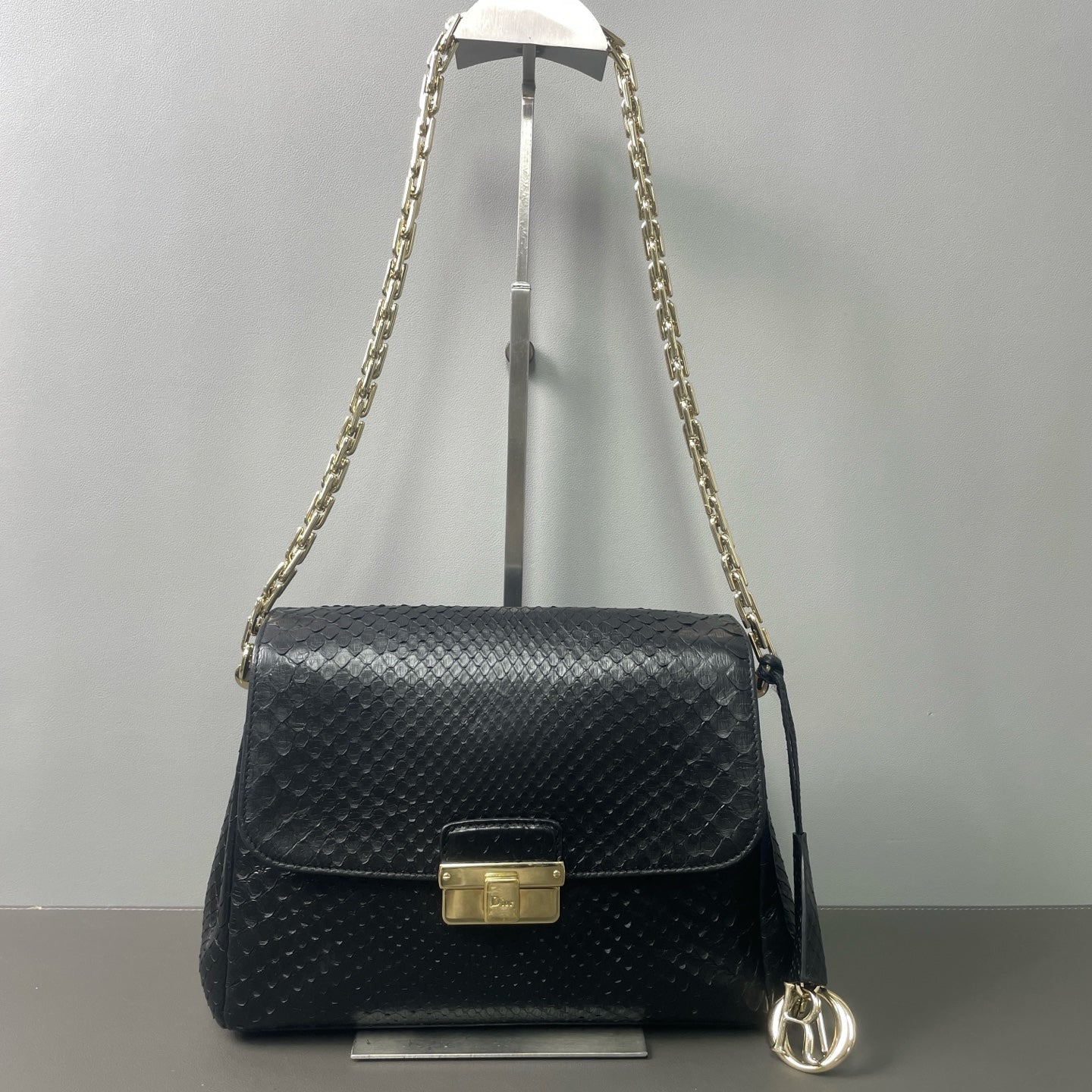 Dior - Diorling Chain Bag - Python skin - Black - (small)