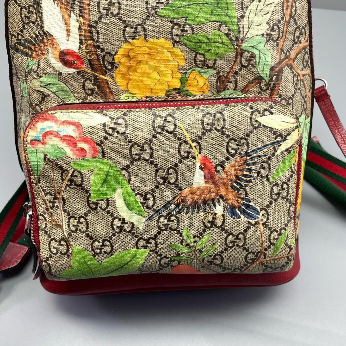 Gucci - Hummingbird Floral Backpack - Coated canvas with leather trim - Multicolour - (Medium)