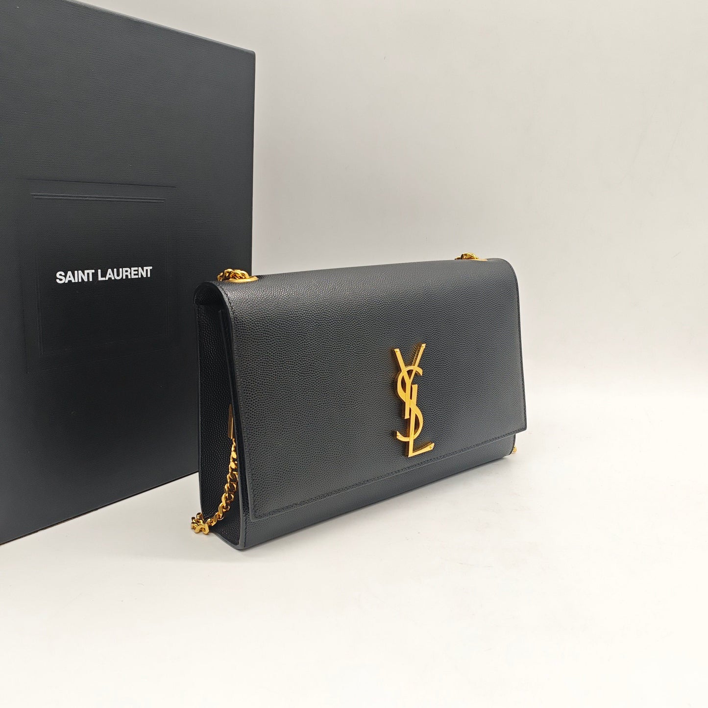 Saint Laurent - Kate - Grained calfskin leather - Black - (small)