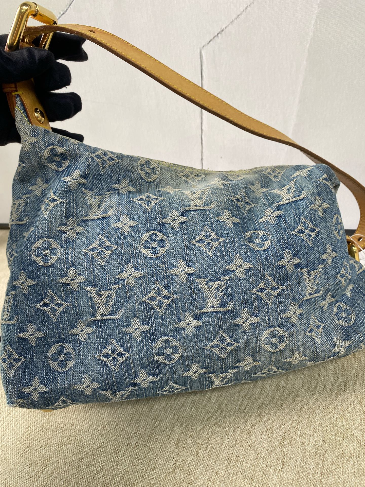 Louis Vuitton - Baggy - Monogram Denim with Vachetta leather trim - Blue - (medium)