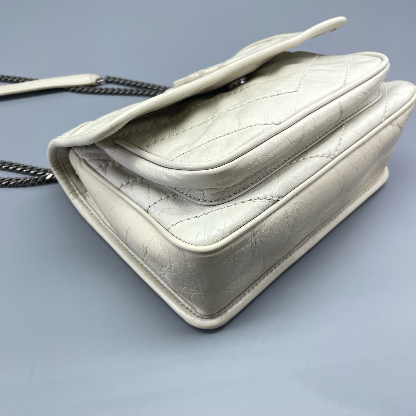 Saint Laurent - Niki Baby Chain Bag - Leather - White - (Small)