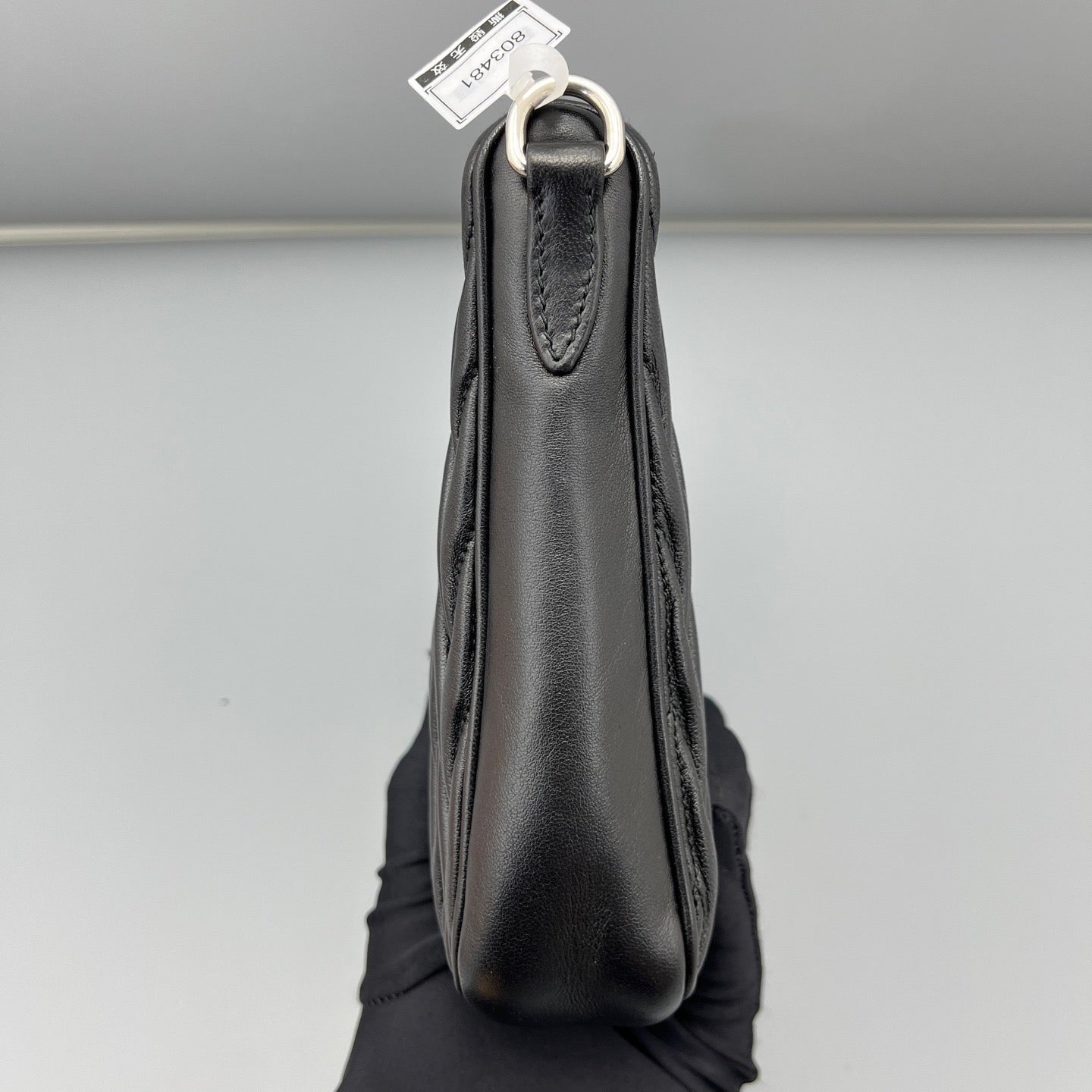 Miu Miu - Hobo Pleated Chain Bag - Leather - Black - (mini)