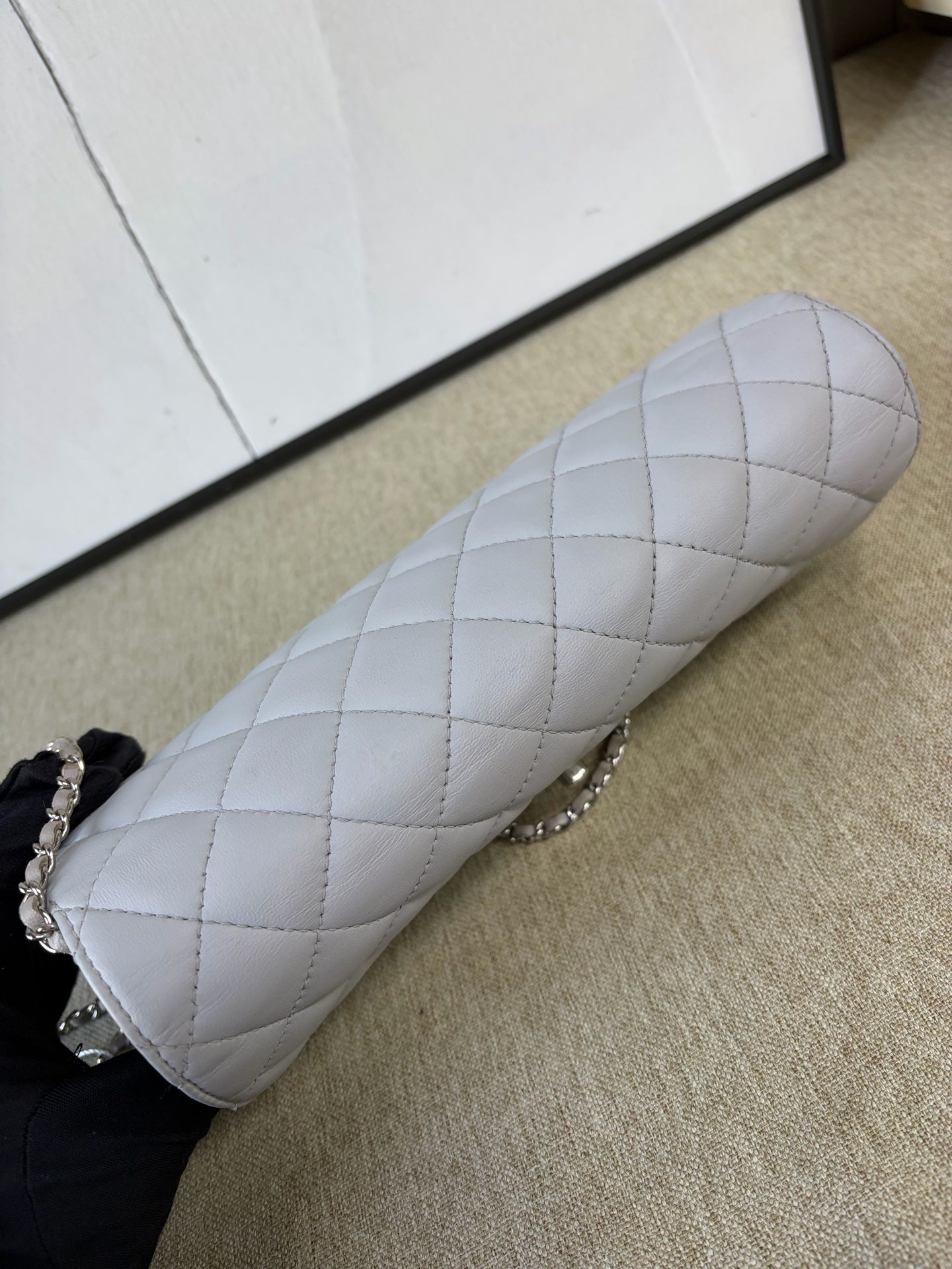 Chanel - Classic Flap Baguette Chain Bag - Lambskin leather - Grey - (Small)