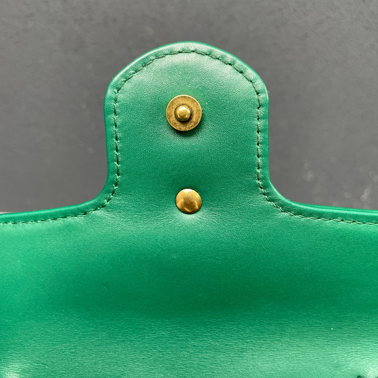 Gucci - GG Marmont Mini Chain Bag - Leather - Green - (mini)