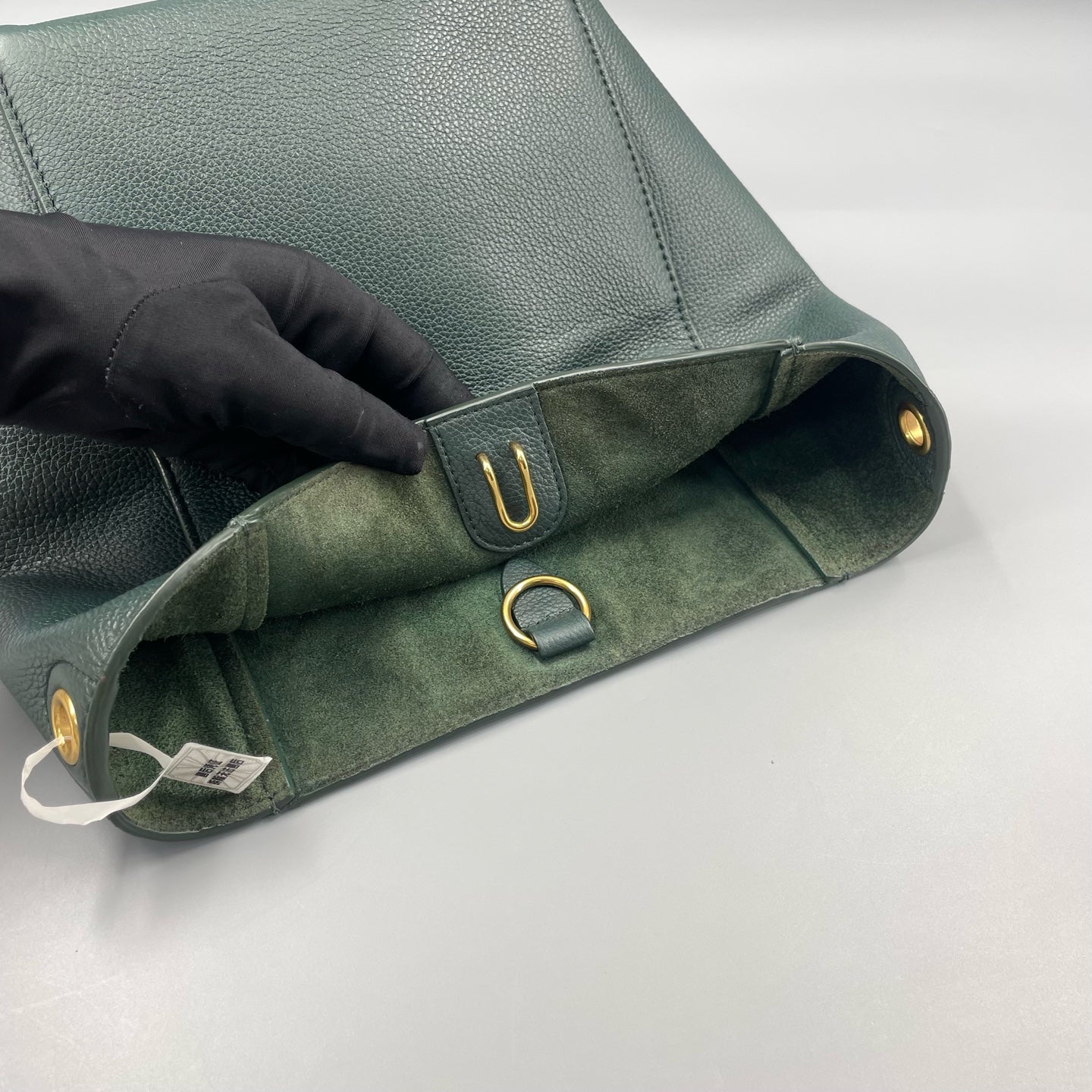Celine - Small Sangle Bucket Bag (Style 182412L6024) - Grained leather - Dark Green - (Small)