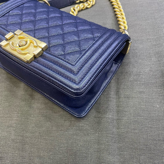 Chanel - Boy Bag Small - Caviar leather - Blue - (small)
