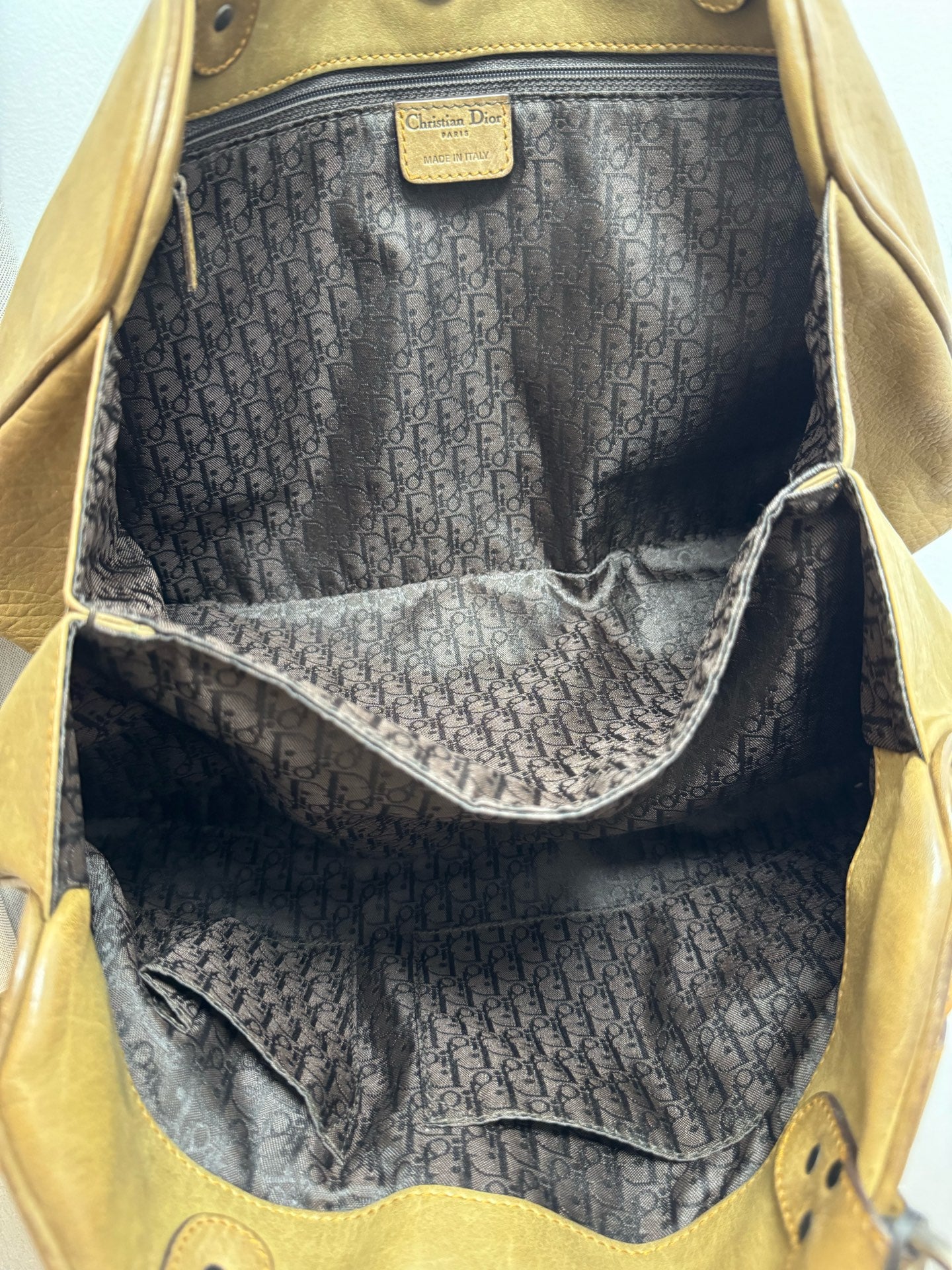 Dior - Ancient Coin Key Flap Handbag (Galliano Era) - Distressed leather - Brown - (large)