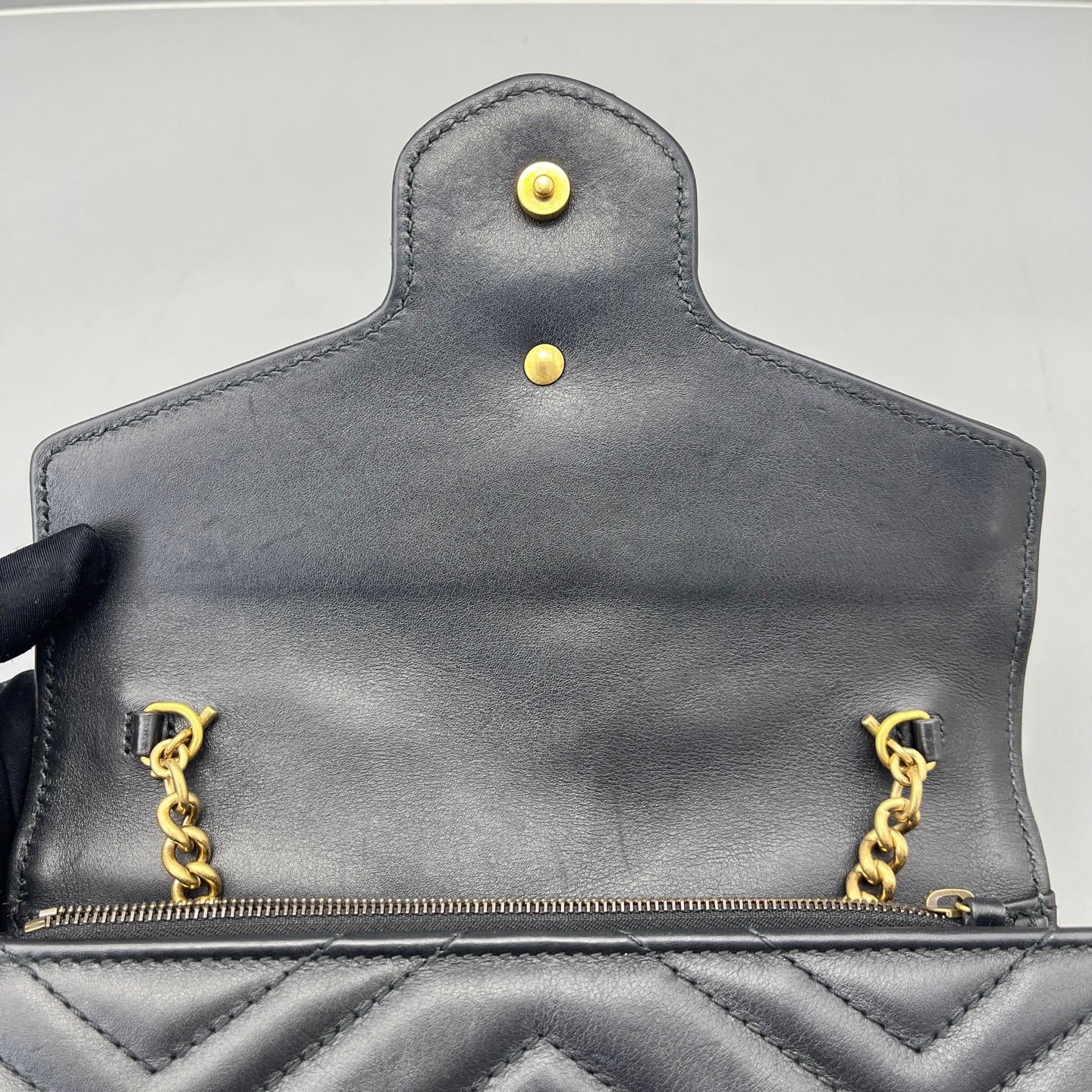 Gucci - Marmont Wallet on Chain - Leather - Black - (mini)