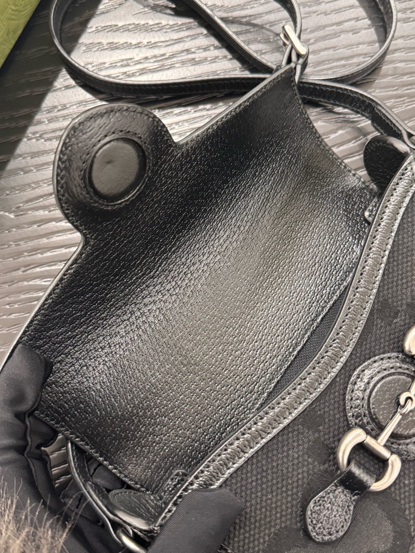 Gucci - 1955 Horsebit Super Mini Bag - GG canvas with leather trim - Black - (mini)