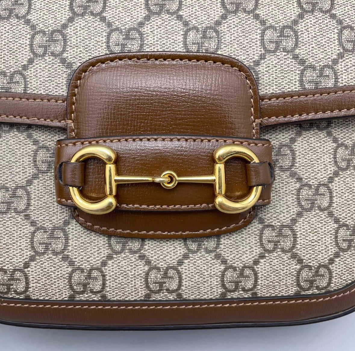 Gucci - Horsebit 1955 Mini Bag - GG Supreme canvas with leather trim - Brown - (mini)