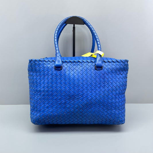 Bottega Veneta - Intrecciato Woven Top Handle Tote - Leather - Blue - (medium)