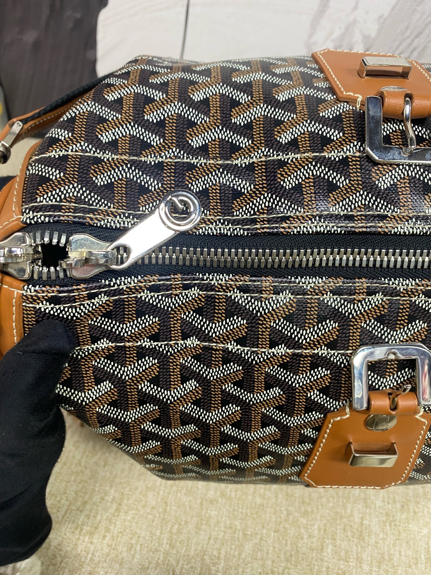 Goyard - Boston 50 - Goyardine coated canvas with leather trim - Brown - (Large)