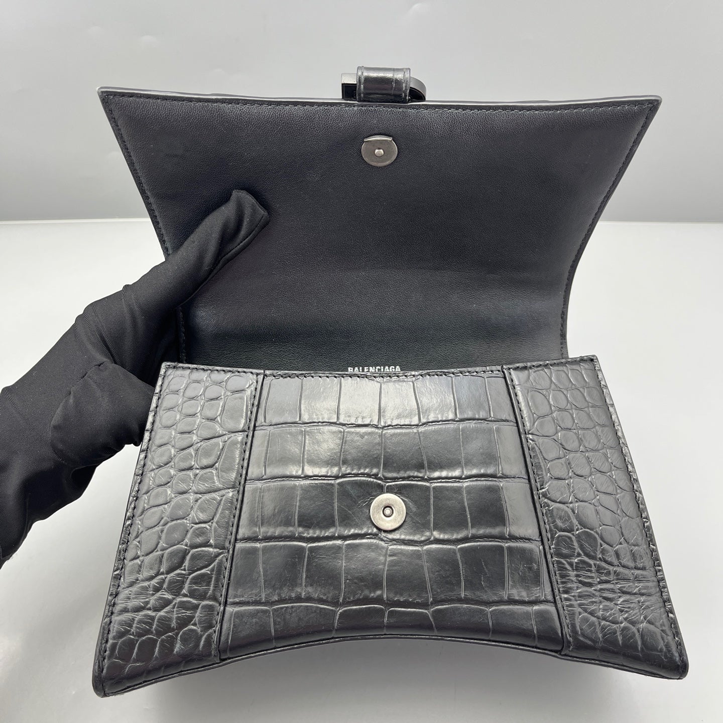 Balenciaga - Hourglass Bag - Leather - Black - (Small)