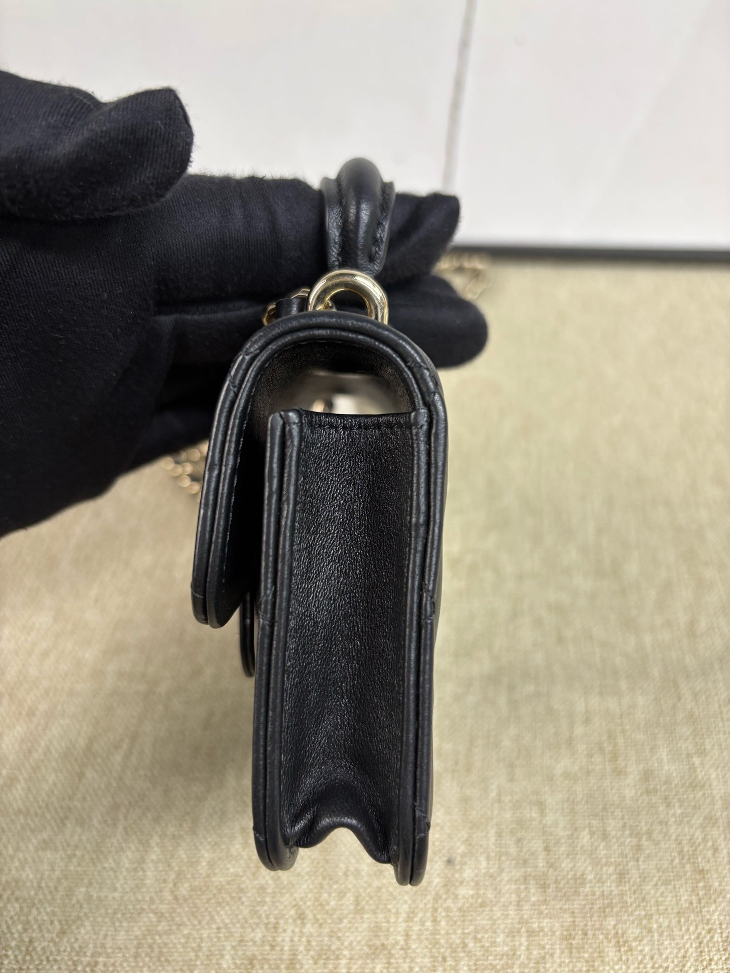 Chanel - Mini Handle Flap Bag - Lambskin leather - Black - (mini)