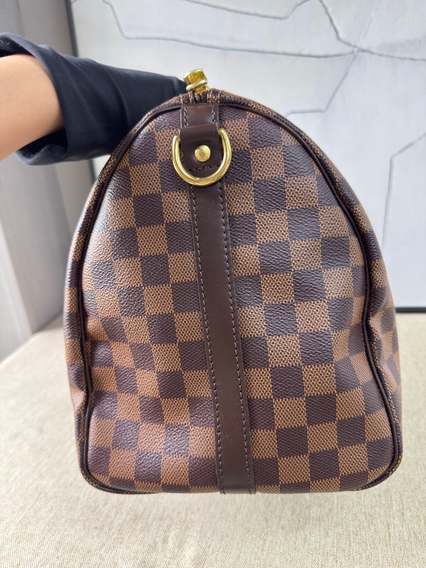 Louis Vuitton - Speedy Bandoulière 35 - Damier Ebene coated canvas with leather trim - Brown - (Large)