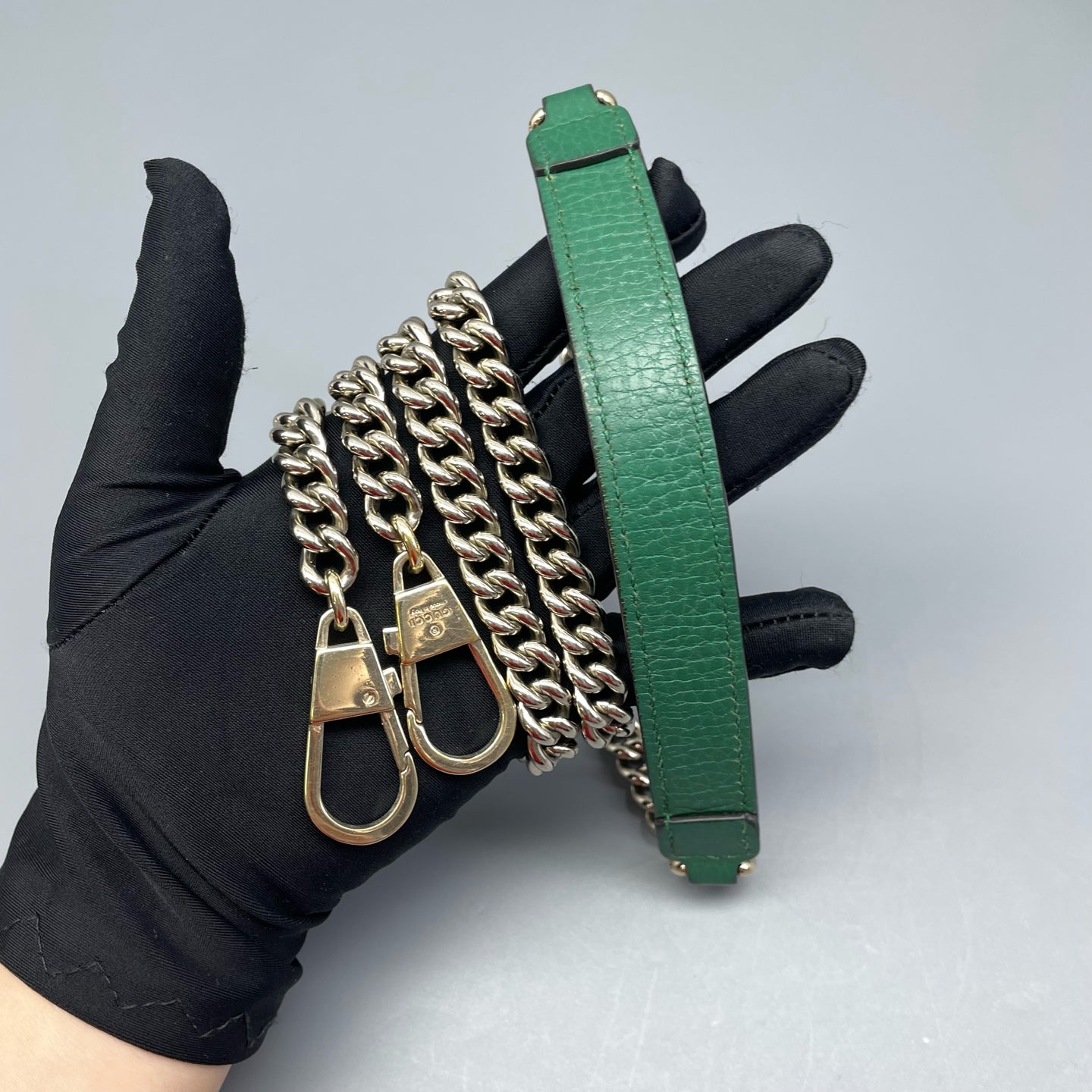 Gucci - Accordion Flap Bag (Outlet Style) - Grained leather - Green - (Small)