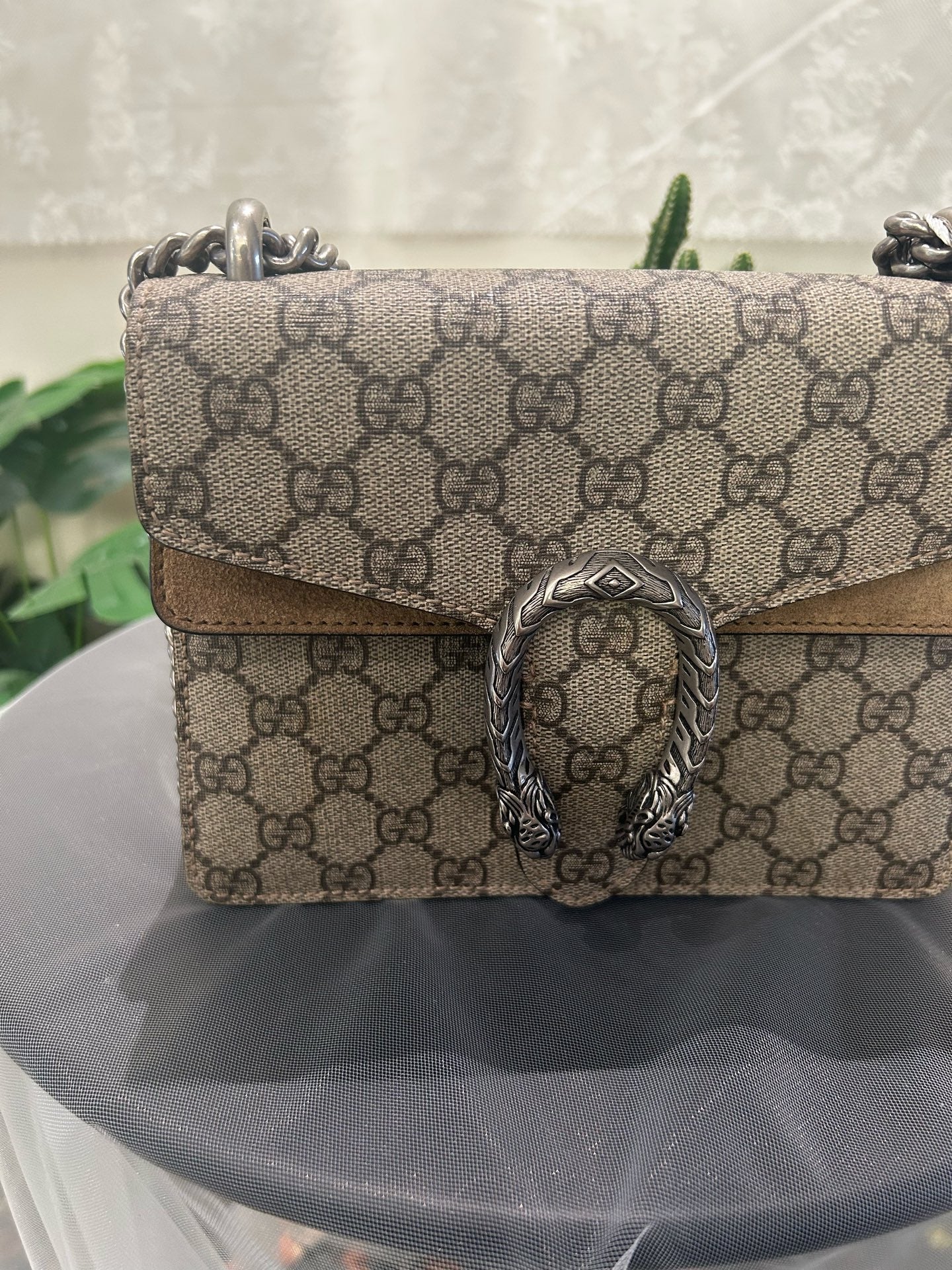 Gucci - Dionysus Mini Bag - GG Supreme canvas with suede trim - Beige and Camel - (Small)