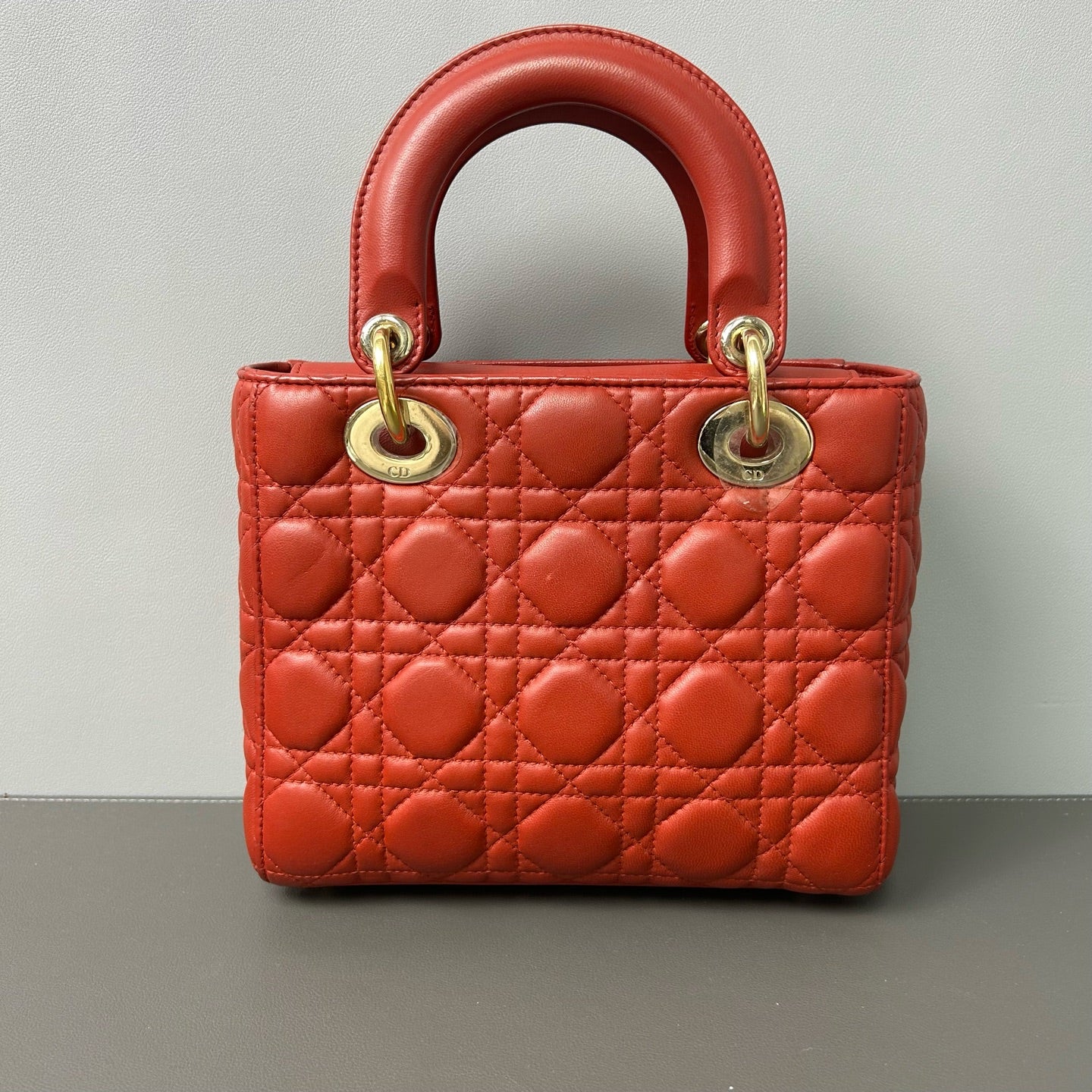 Dior - Lady Dior - Lambskin leather - Red - (small)