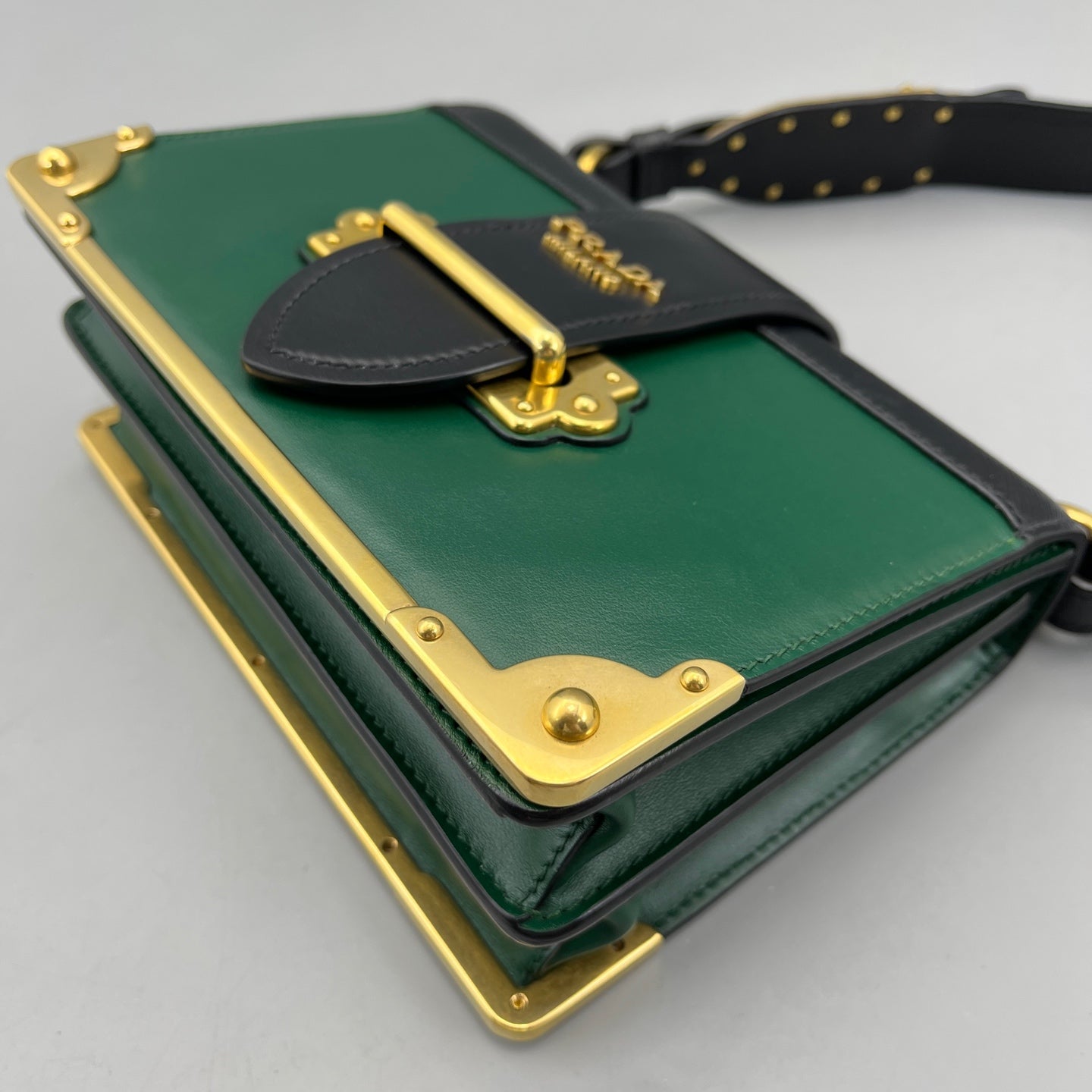Prada - Cahier - Leather - Black and Green - (Small)