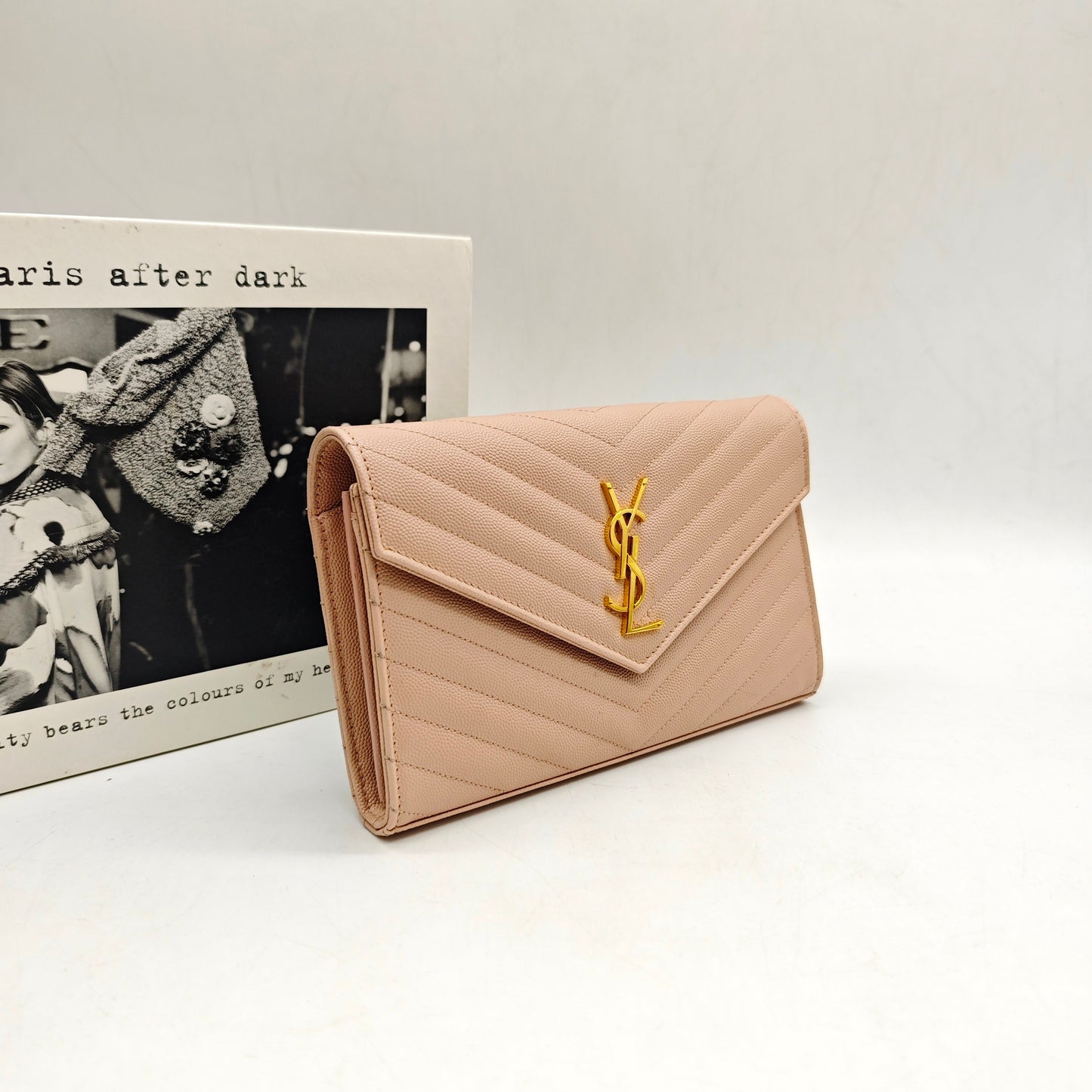 Saint Laurent - Envelope Bag - Caviar leather - Pink with Gold-Tone Hardware - (Small)