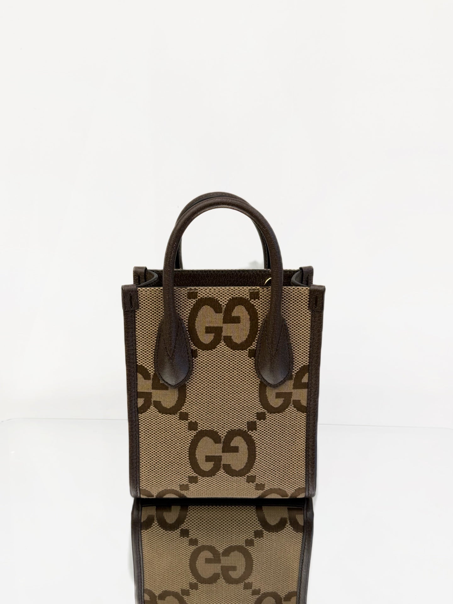 Gucci - Retro Monogram Mini Tote - Coated canvas with leather trim - Brown - (mini)
