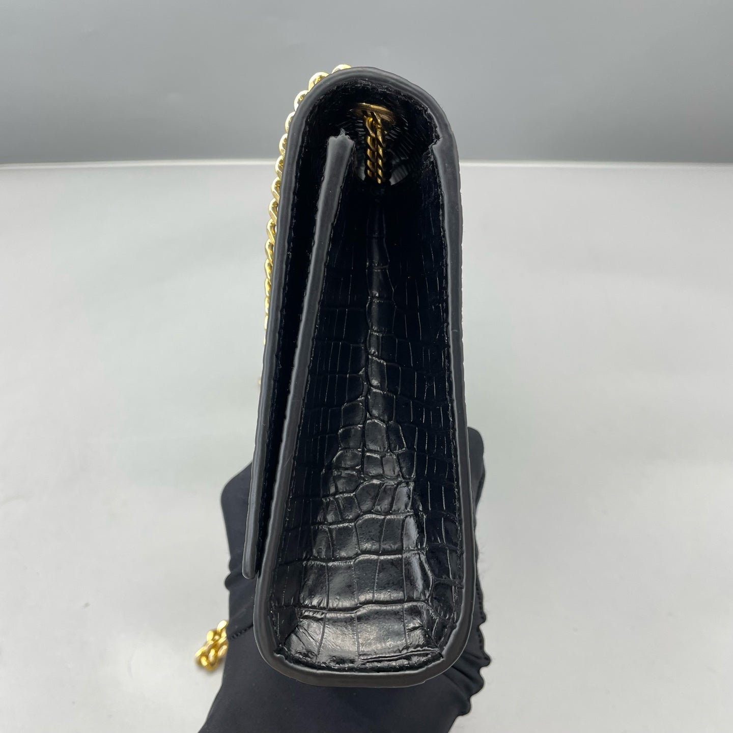 Saint Laurent - Kate - Crocodile-embossed leather - Black - (Medium)